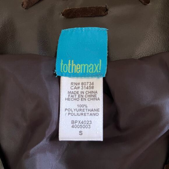 NEW To The Max Whipstitch 90s Faux Leather Longline Hourglass Boho Jacket S NWOT - Picture 15 of 16